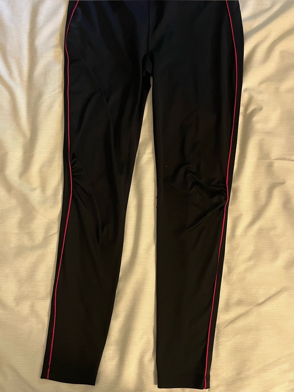 Black Danskin Athletic Leggings with Pink Side Stripe Size S